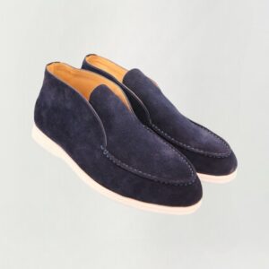 Handgefertigte Herren Loafer High Top Dunkelblau: Komfort und Langlebigkeit