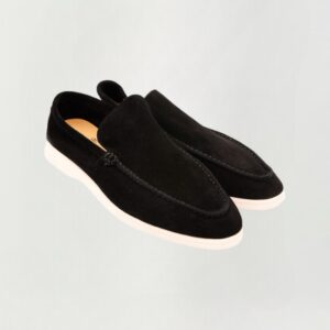 Hochwertiger Wildleder-Loafer Low Top aus weichem Wildleder schwarz: luxuriöse Herrenschuhe für jede Gelegenheit