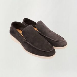 High-quality suede loafer low top soft suede light grey: luxurious men's shoes for every occasion